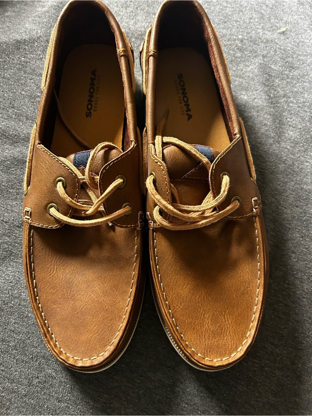 Sonoma Goods For Life Men's Tan Leather Boat Shoes